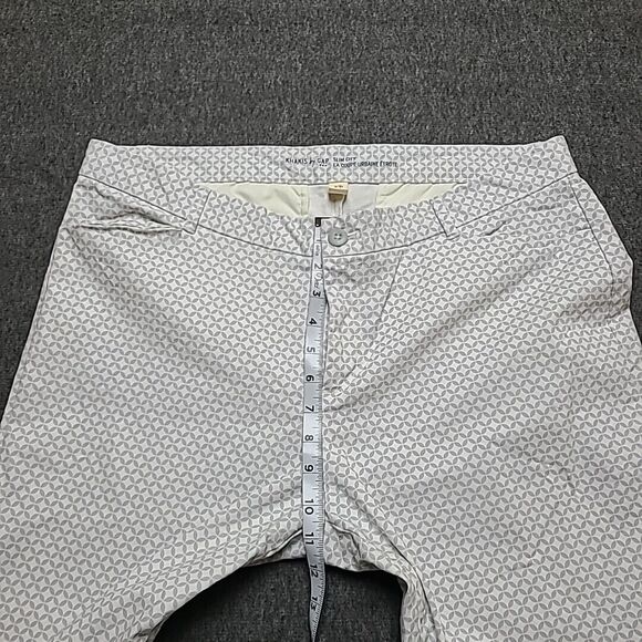 Khaki By Gap Womens Chino Pants 16 Slim City Geometric Blue & White Flat Front - Picture 6 of 12